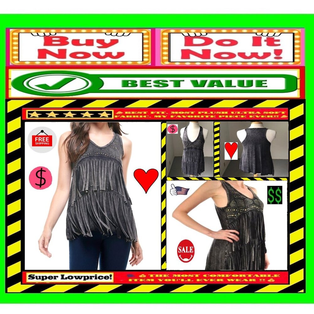 ✅🚨🆕🔴🌸S🌸A🌸L🌸E🌸❗🌠🔴#️⃣1️⃣📢BULLY Unisex FRINGE Bling TOP🟢💸BUY NOW📲💸🟢